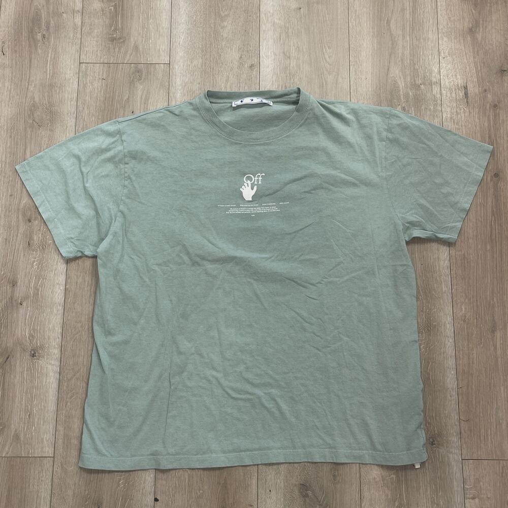 Off-White Graffiti Logo Tee T Shirt jade green size XL SF